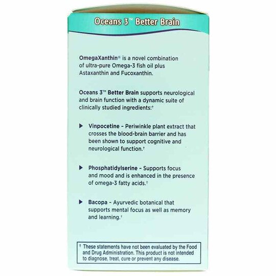 Oceans 3 Better Brain with OmegaXanthin, 90 Softgels, GOL