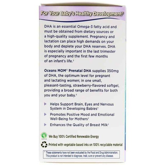 Oceans Mom Prenatal DHA, 30 Softgels, GOL