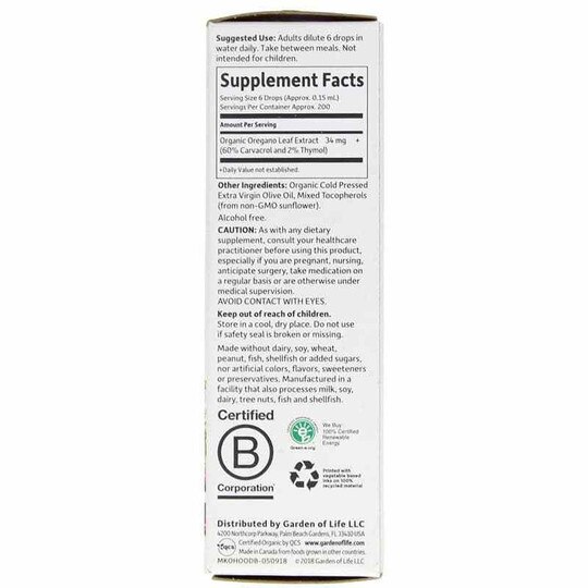 Oil of Oregano Seasonal Drops, 1 Oz, GOLM