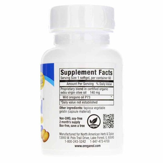 Oil of Wild Oregano Oreganol, 60 Gel Capsules, NAHS
