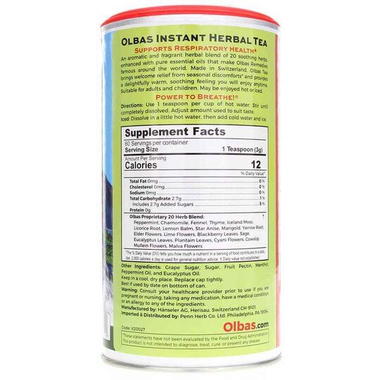 Olbas Herbal Wellness Tea, 7 Oz, OLB