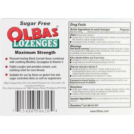 Olbas Lozenges Maximum Strength, 24 Lozenges, OLB