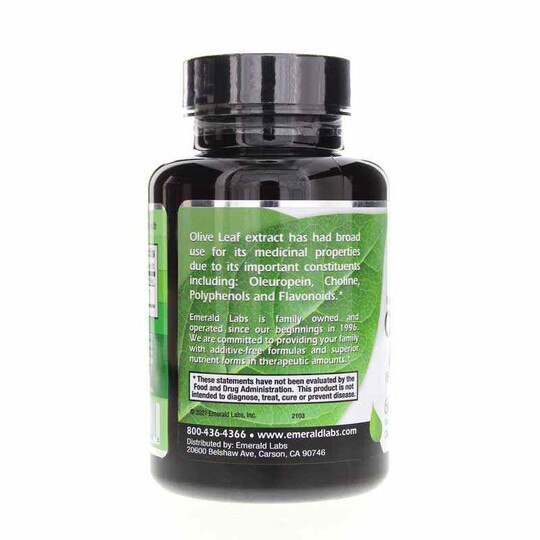 Olive Leaf 500 Mg, 60 Veg Capsules, EMD
