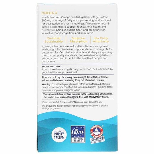 Omega-3 Fish Gelatin Softgels, 60 Softgels, NRN