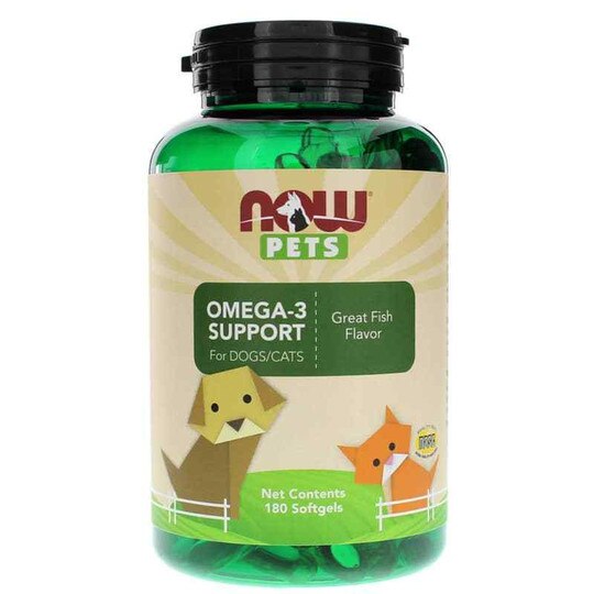 Omega-3 Support for Dogs/Cats, 180 Softgels, NOW