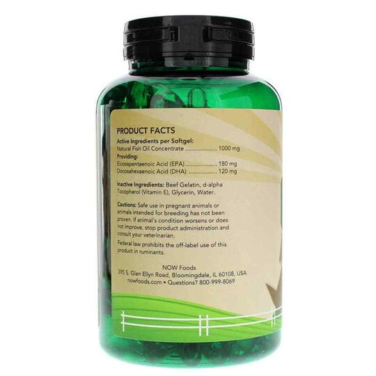Omega-3 Support for Dogs/Cats, 180 Softgels, NOW