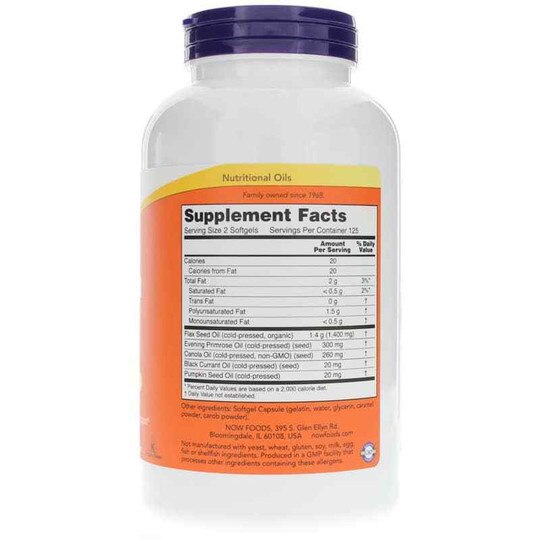 Omega 3-6-9 1000 Mg, 250 Softgels, NOW
