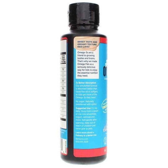 Omega Pals Sensational Straw-nana Flax Oil, 8 Oz, BOO