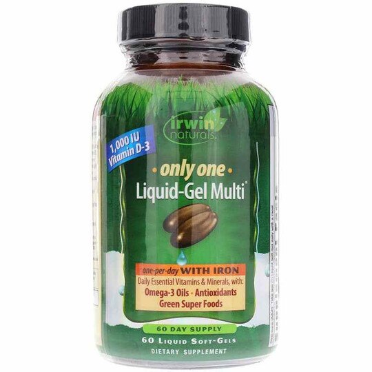 Only One Liquid-Gel Multi with iron, 60 Liquid Softgels, IRN