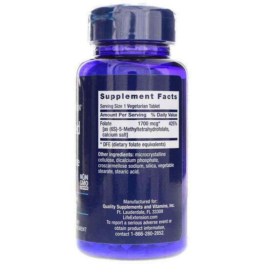 Optimized Folate L-Methylfolate, 100 Veg Tablets, LFE