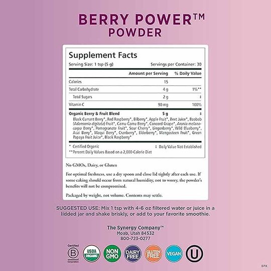 Organic Berry Power Berry & Fruit Powder, 5.3 Oz, PSY