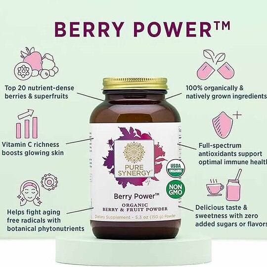 Organic Berry Power Berry & Fruit Powder, 5.3 Oz, PSY