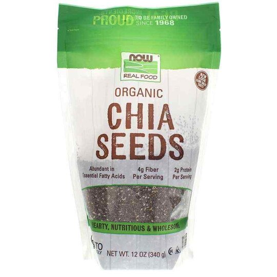 Organic Chia Seeds, 12 Oz, NOW