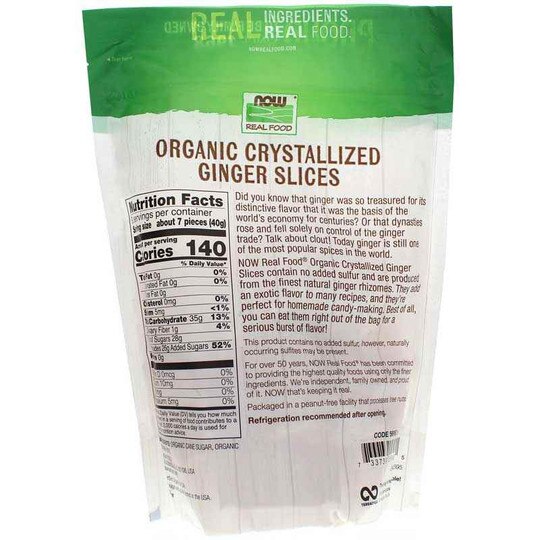 Organic Crystallized Ginger Slices, 12 Oz, NOW