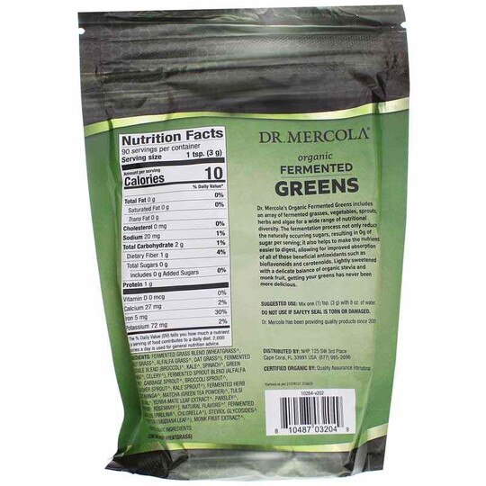 Organic Fermented Greens, 9.5 Oz, DRM