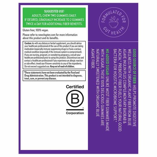 Organic Fiber Gummies, 60 Gummies, NCH
