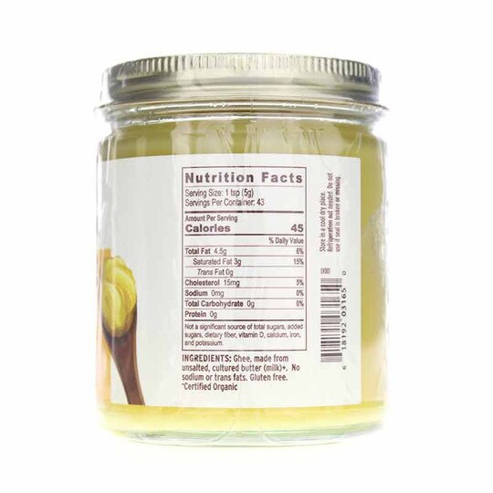 Organic Ghee Clarified Butter, 7.5 Oz, BYB