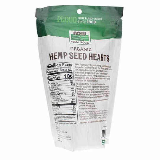 Organic Hemp Seed Hearts, 8 Oz, NOW
