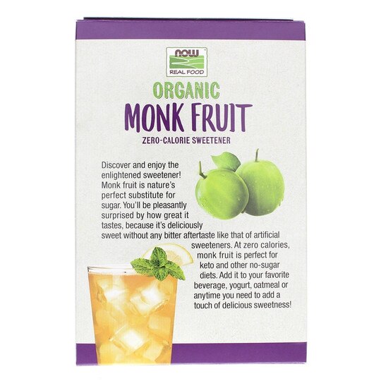 Organic Monk Fruit Sweetener Packets, 70 Packets, NOW