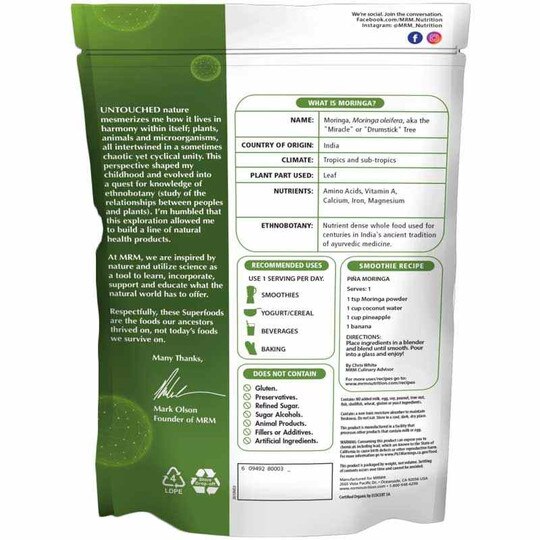 Organic Moringa Powder, 8.5 Oz, MRM