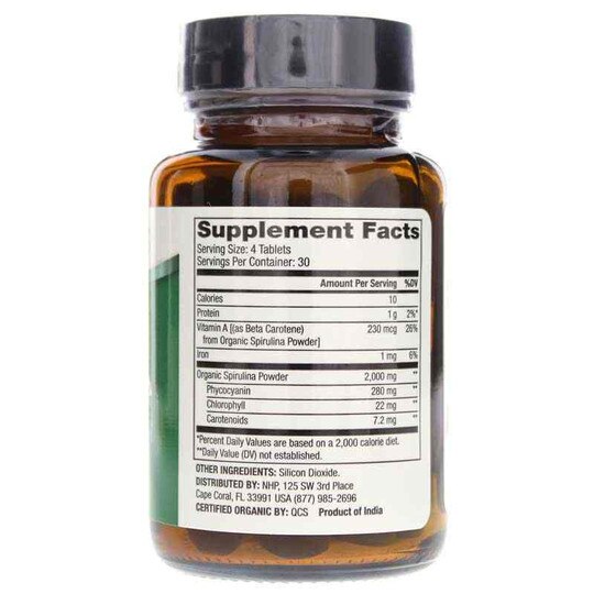 Organic Spirulina 2000 Mg, 120 Tablets, DRM