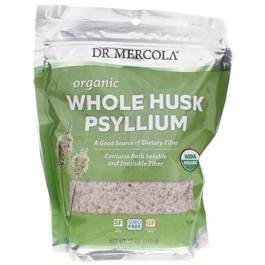 Organic Whole Husk Psyllium, 12 Oz, DRM