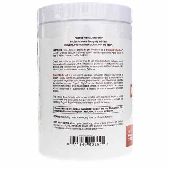 OrganiX PhytoFood Powder, 8.46 Oz, XYM