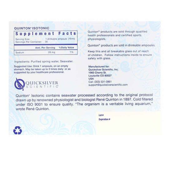 Original Quinton Isotonic 30 Ampoules, QSS