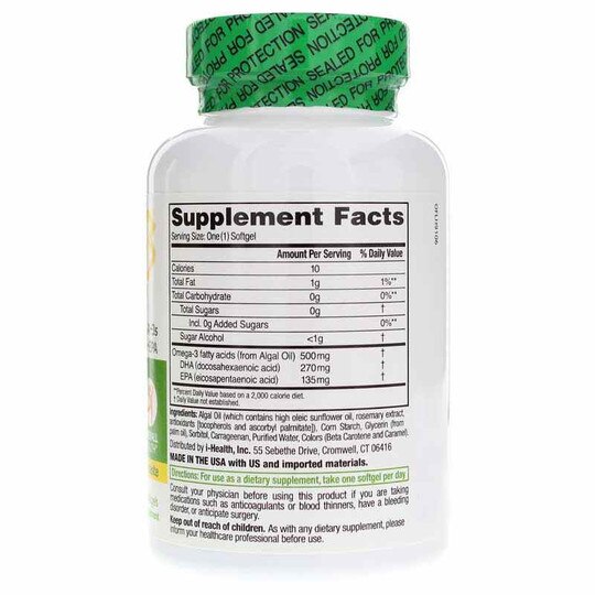Ovega-3 Plant Based Omega-3, 60 Veg Softgels, IHL