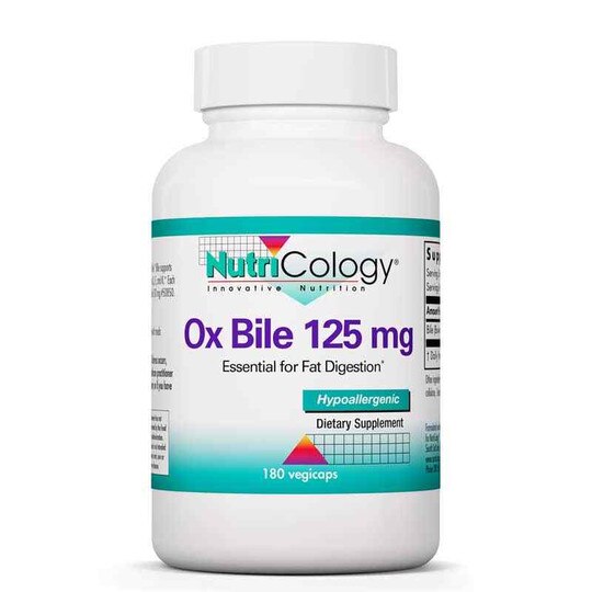 Ox Bile 125 Mg, 180 Veg Capsules, NTC
