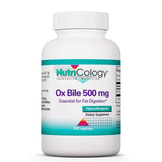 Ox Bile 500 Mg, 100 Veg Capsules, NTC