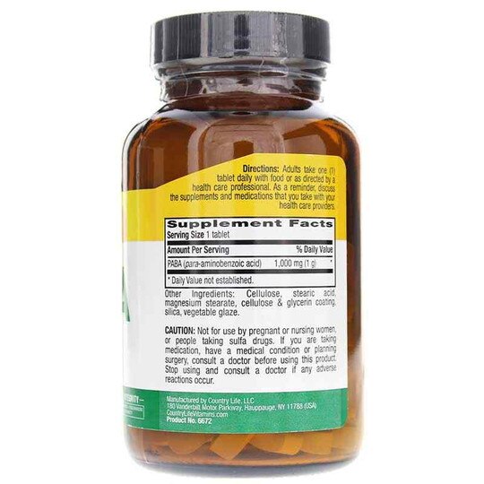 PABA 1000 Mg, 60 Tablets, CTL