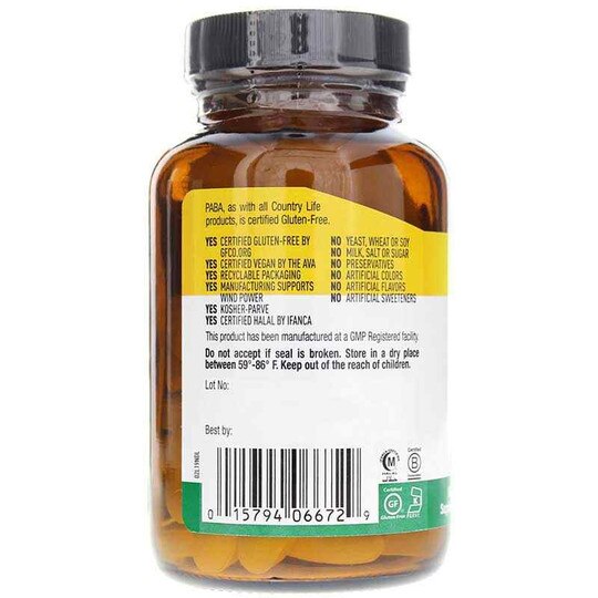 PABA 1000 Mg, 60 Tablets, CTL
