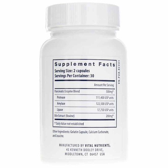 Pancreatin & Ox Bile Extract, 60 Capsules, VTN