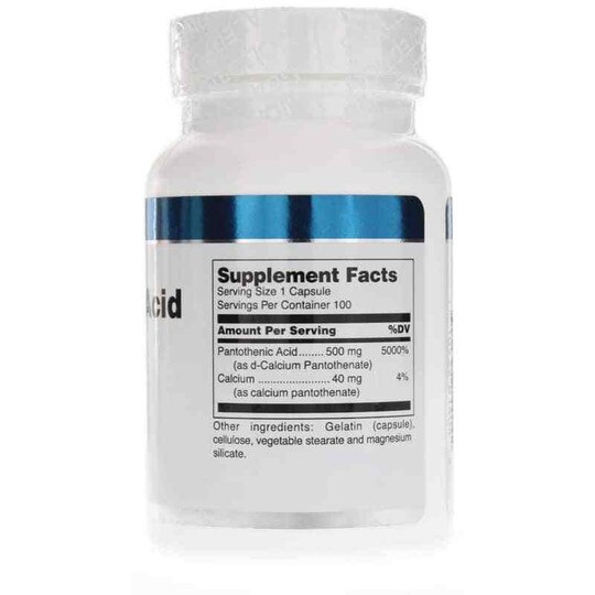 Pantothenic Acid 500 Mg, 100 Capsules, DGL