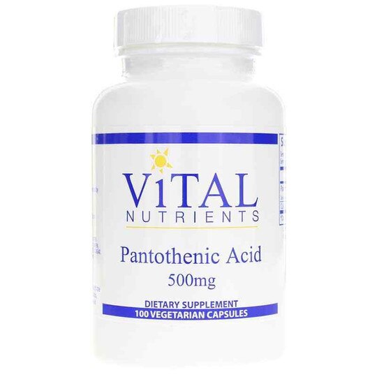 Pantothenic Acid 500 Mg, 100 Veg Capsules, VTN