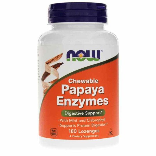 Papaya Enzymes Chewable, 180 Lozenges, NOW