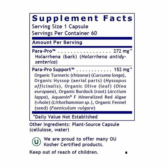 ParaStat Intestinal Support & Cleansing, 60 Veg Capsule, PRL
