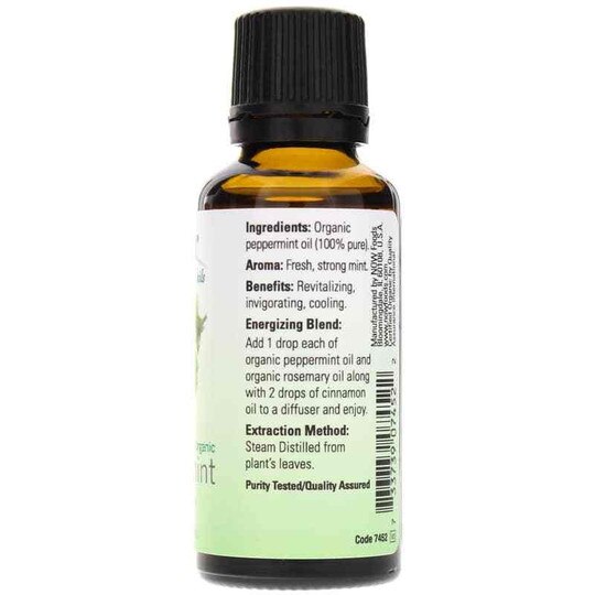 Peppermint Organic Essential Oil, 1 Oz, NOW