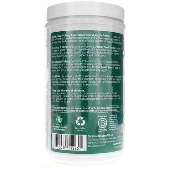 Perfect Food Berry Super Green Fruit & Veggie Formula, GOL