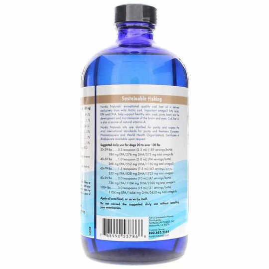 Pet Cod Liver Oil Large to Very Large Dogs, 16 Oz, NRN