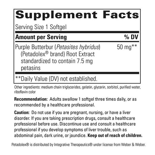 Petadolex Purple Butterbur Extract, 60 Softgels, INT