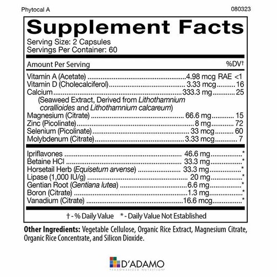Phytocal Multimineral Type A, 120 Veg Capsules, DAPN