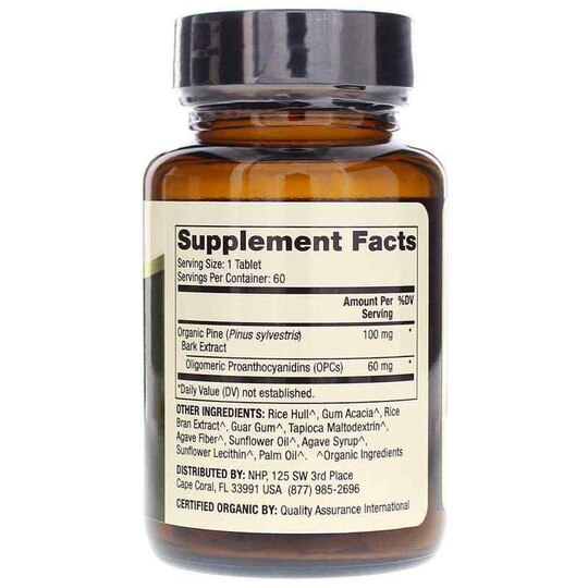 Pine Bark Organic Extract, 60 Tablets, DRM