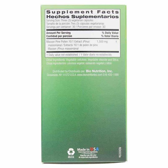 Pine Pollen 1500 Mg, 90 Veg Capsules, BNU