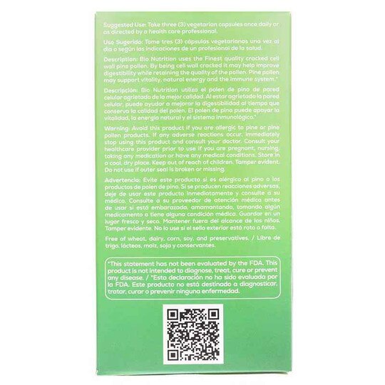 Pine Pollen 1500 Mg, 90 Veg Capsules, BNU