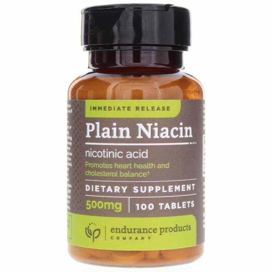 Plain Niacin (Nicotinic Acid) 500 Mg, 100 Tablets, END