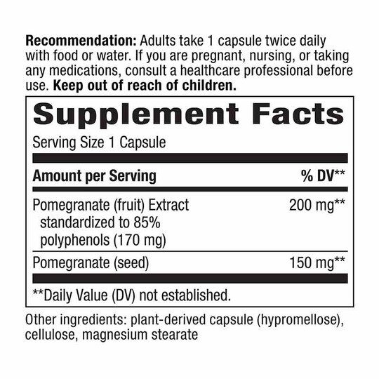 Pomegranate Premium Extract 350 Mg, 60 Vegan Capsules, NWA