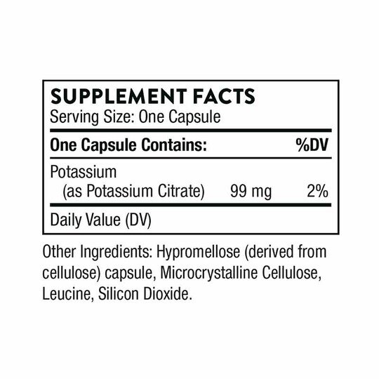 Potassium Citrate, 90 Veg Capsules, THR