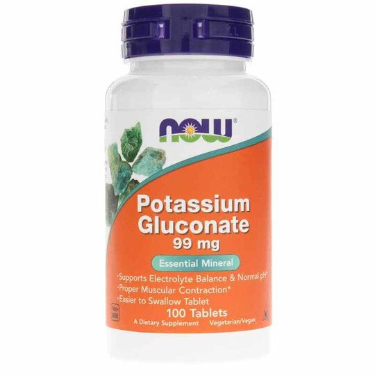 Potassium Gluconate 99 Mg, 100 Tablets, NOW
